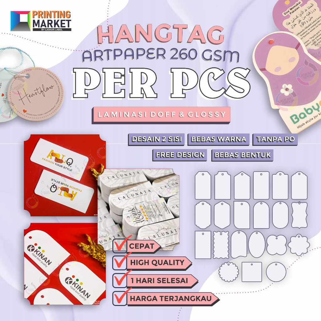 

HANGTAG CUSTOM HANGTAG ARTPAPER HANGTAG ART CARTON PER PCS TAG BAJU TAG PAKAIAN