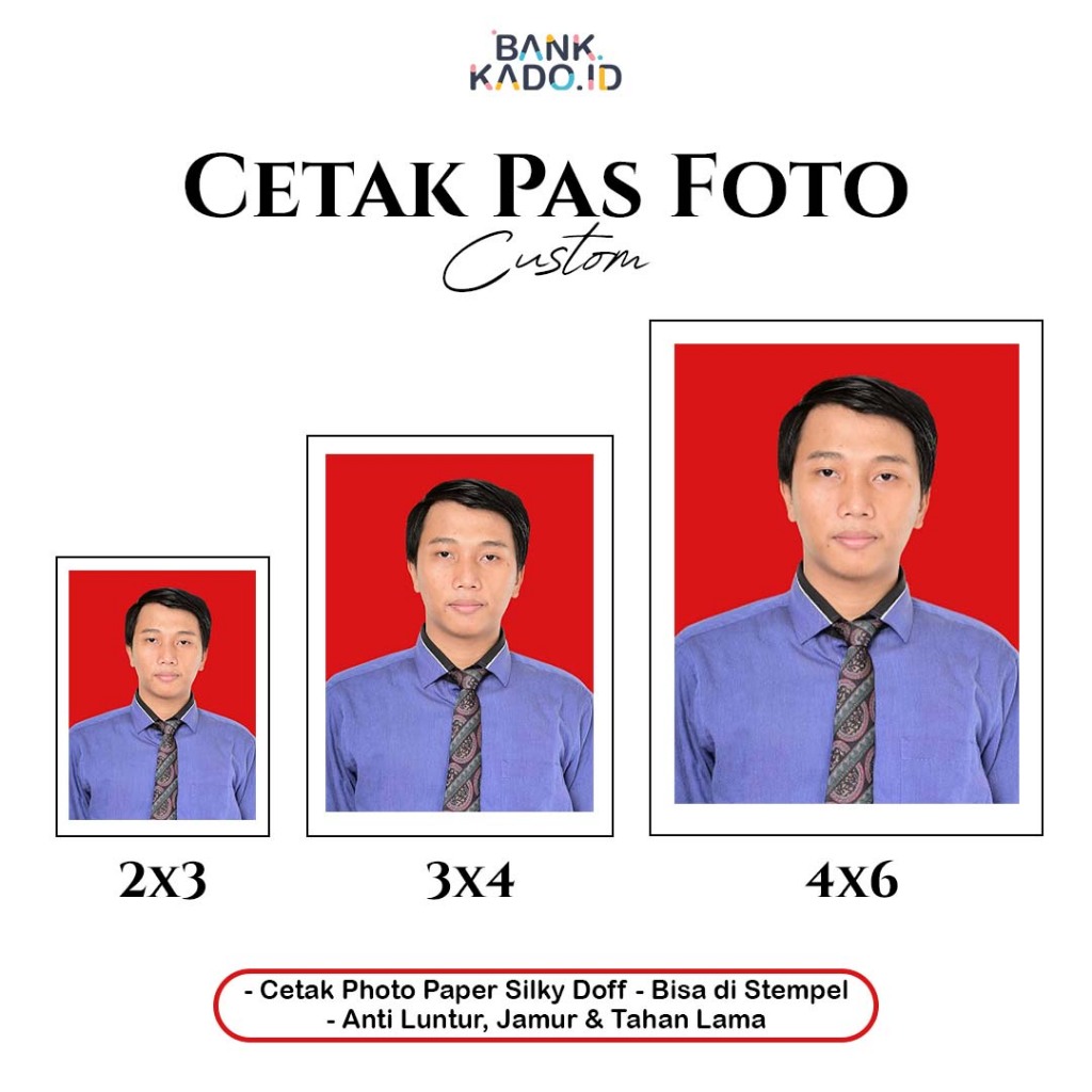 Paket Cetak Pas Foto 2x3 3x4 4x6 - Silky Doff Paper Photo Print