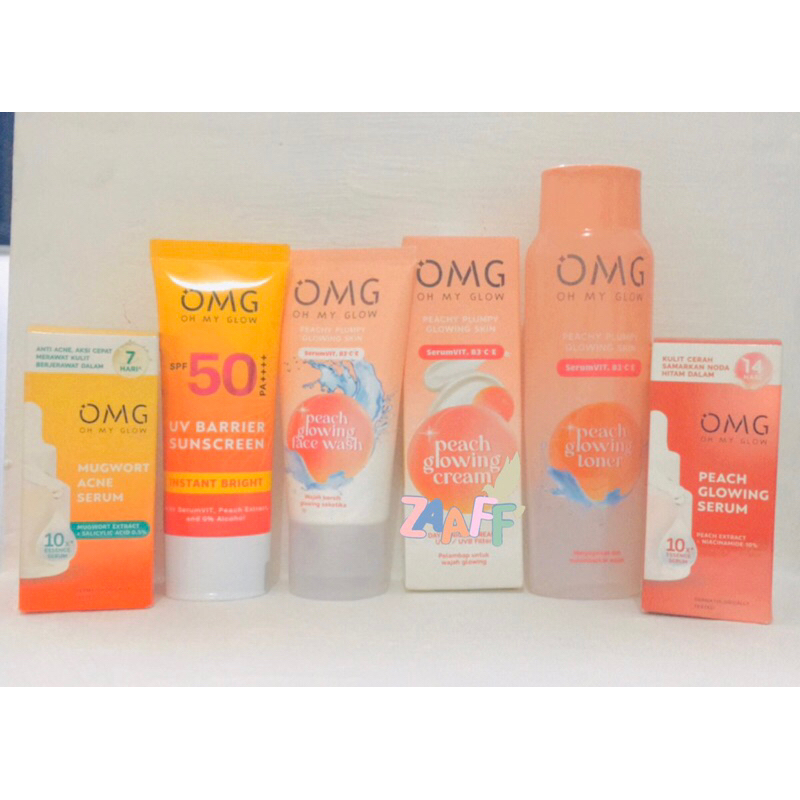 OMG OH MY GLOW PAKET LENGKAP SKINCARE PEACH GLOWING FACE CARE SKINCARE OH MY GLOW