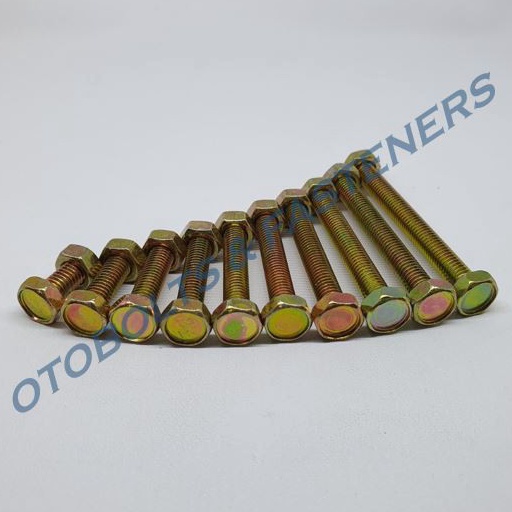 Terbatas PAKET 1PCS Baut Mur Kuning 8x3  Baut Kuning M8  BMK  Baut Hex  Baut Hexagon