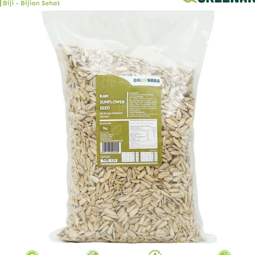 

Terlaris Greenara Kuaci Kupas Mentah 1kg Raw Sunflower seed
