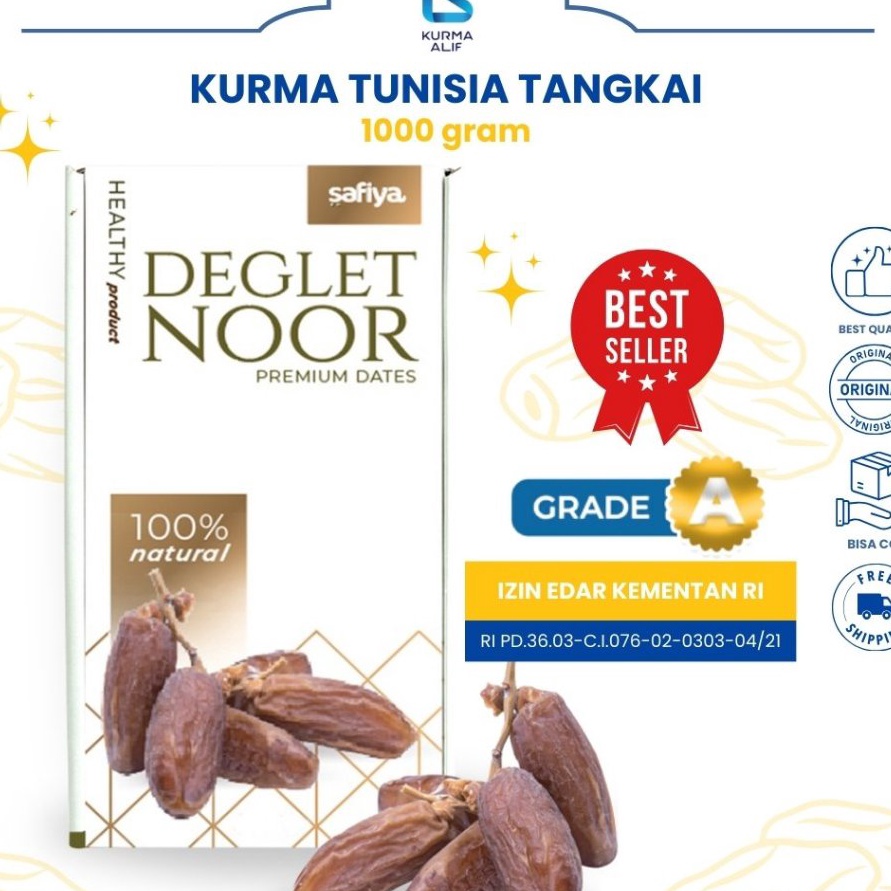 

Top Kurma Tangkai Deglet Noor Tunisia 1 Kg Kurma Tunisia Asli Kualitas Premium