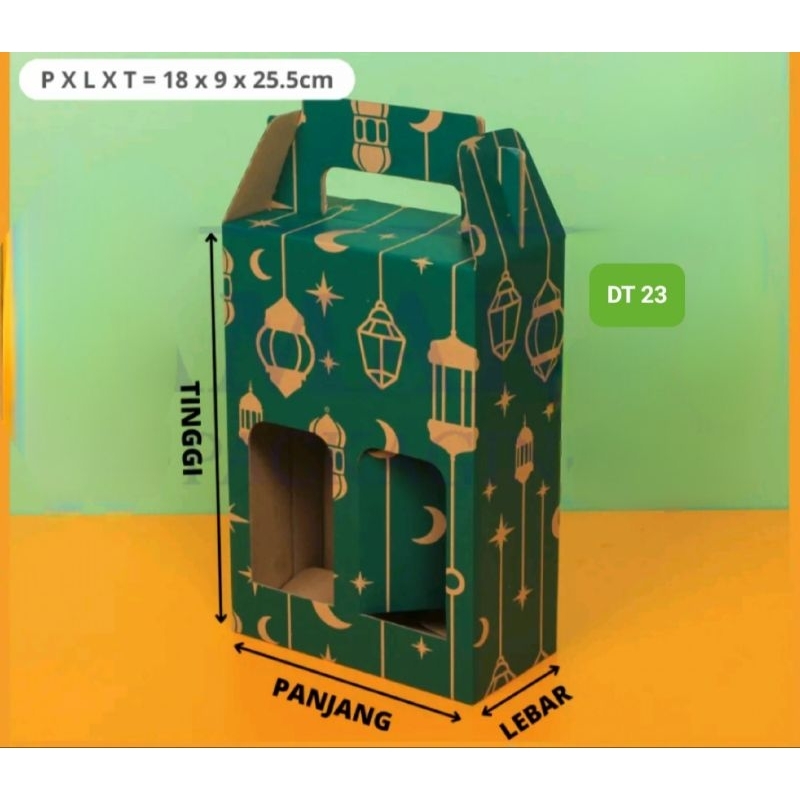 

DT23 Box 2 botol kale | Box Jinjing Botol Kotak Hampers Parcel Minuman Box kue lebaran 2 toples 1300ml