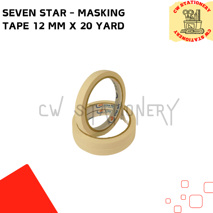 

Seven Star - Isolasi Kertas Masking Tape 12 mm (1/2 inch) x 20 yard