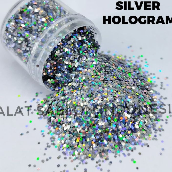 Grosir SILVER HOLOGRAM GLITTER KASAR BUBUK GLITER 1GR 132