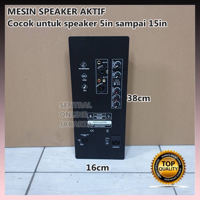POWER KIT MESIN KIT SPEAKER AKTIF 300 Watt UKURAN 16x38 Cm 12in 15in