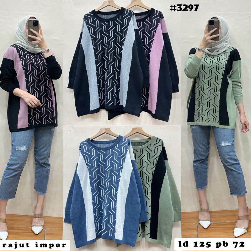 Atasan Rajut Wanita Blus Rajut Jumbo