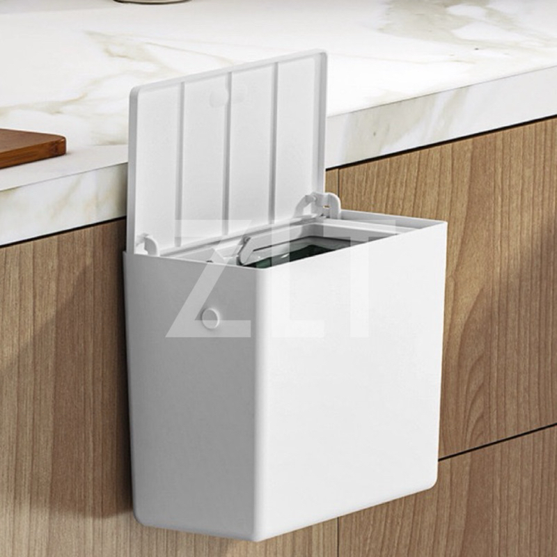 6 Liter Tempat Sampah Wadah Putih Tong Sampah Portable Tempel Dinding Rak Dapur Toilet Kamar Mandi