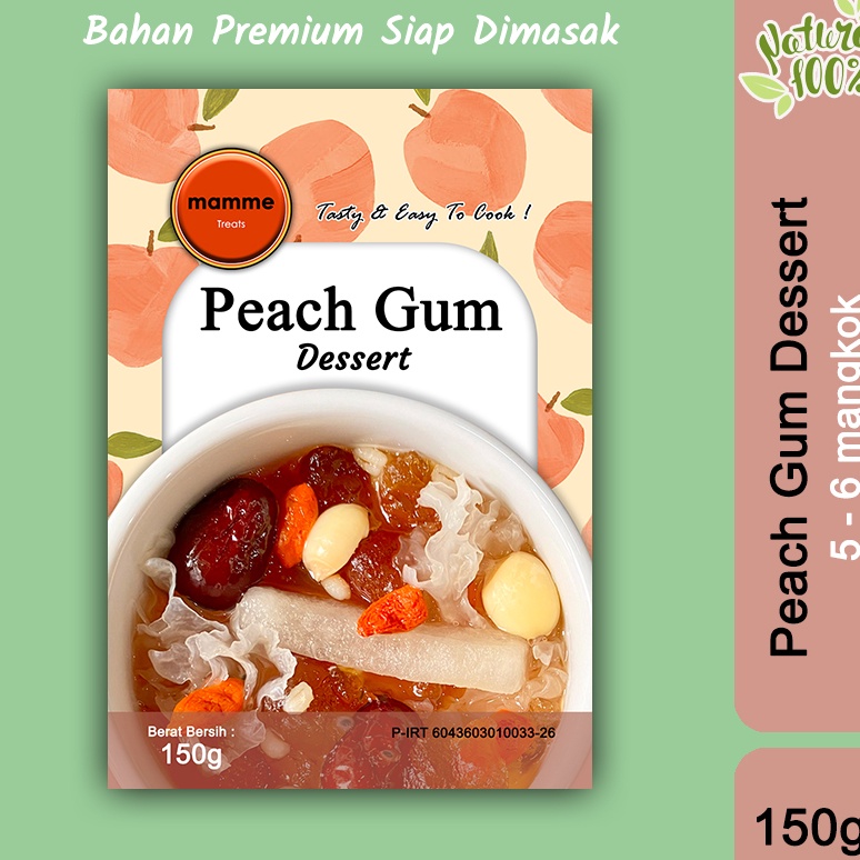 

KP8 MAMME Paket Peach Gum Dessert Komplit kualitas super grade A 15 gr 56 cups Tao Jiao HALAL