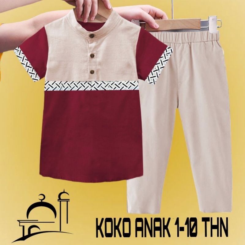 PAKAIAN MUSLIM ANAK LAKI LAKI/BAJU MUSLIM ANAK LAKI LAKI 1-10 TAHUN