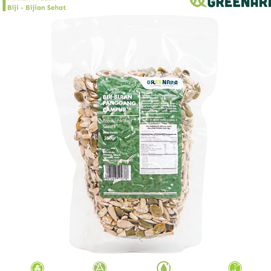 

Terjangkau Greenara Biji Panggang Campur KuaciBiji Labu 25gr Roasted Mixed Seeds