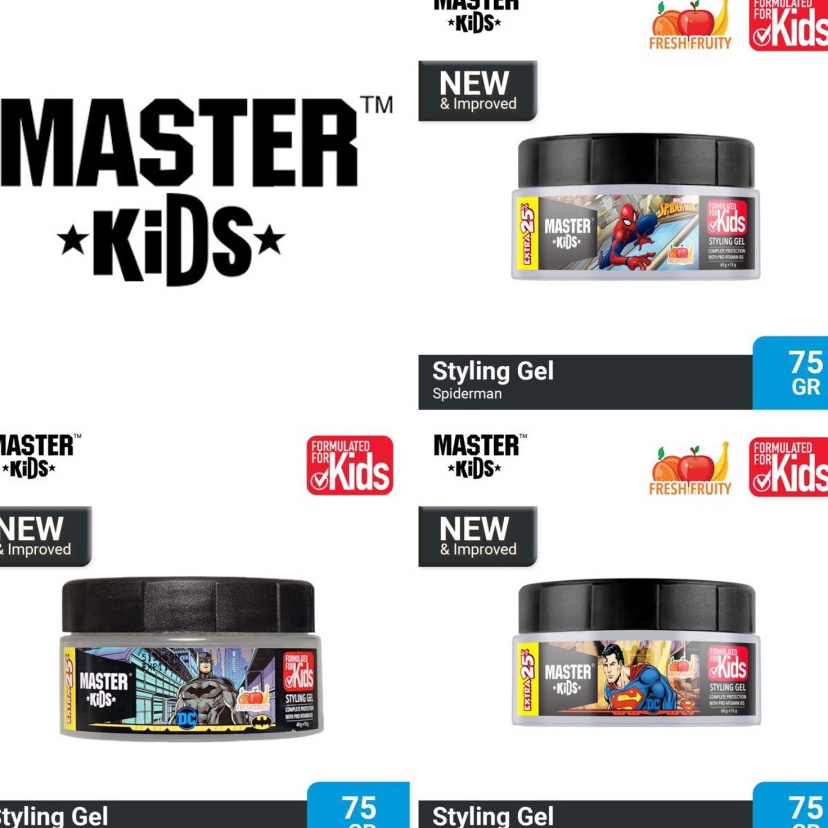 Baru Populer  MASTER KIDS Hair Styling Gel Superhero Gel Rambut Anak 75 gr
