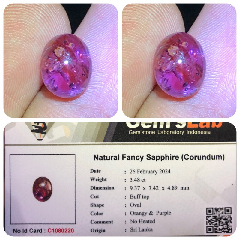 Natural fancy sapphire no heated srilanka