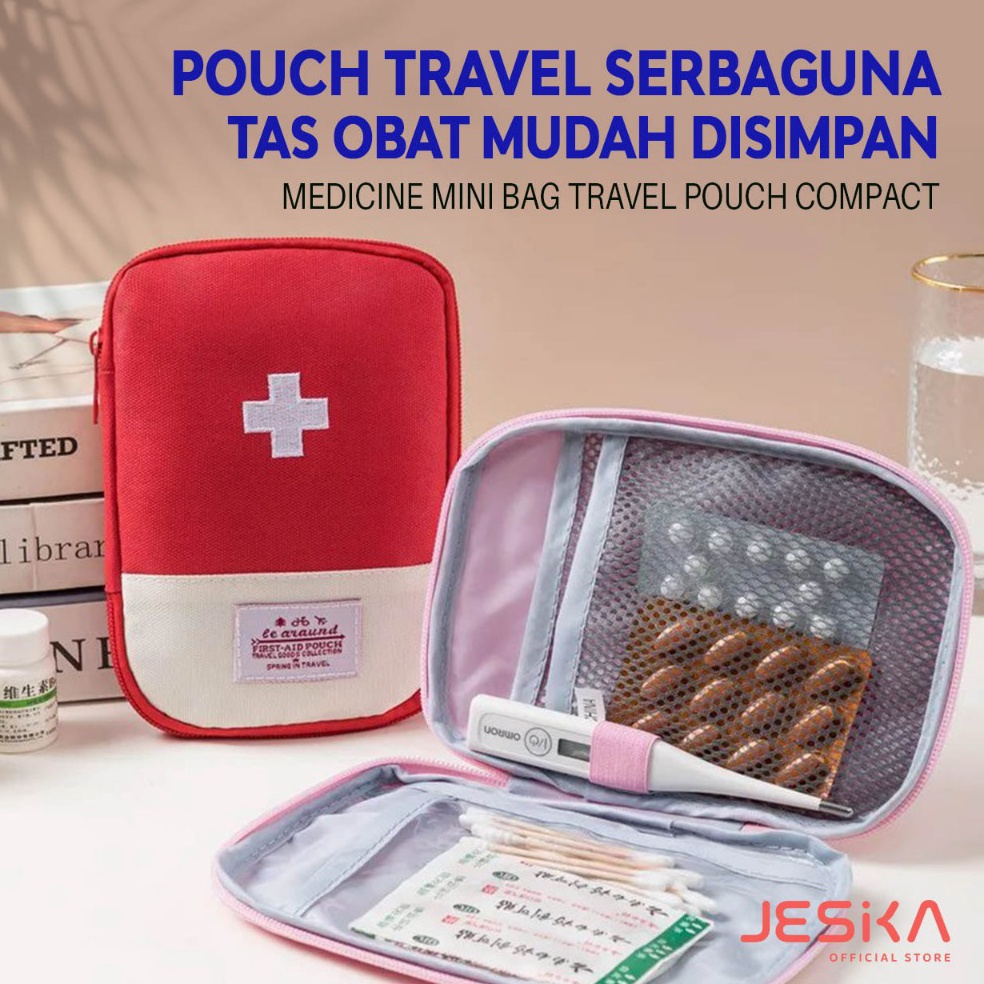 Pouch bag obat obatan serbaguna multifungsi resleting mini travel lucu estetik aesthetic traveling m