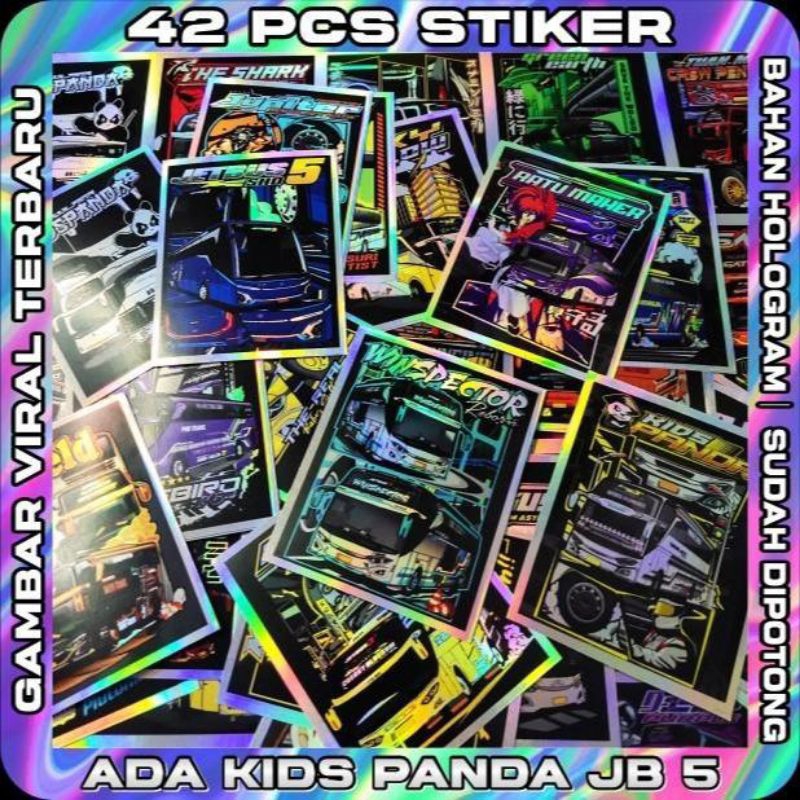 STIKER BUS MANIA HOLOGRAM ISI 54 PCS - STIKER BUS MANIA - STIKER BUS BASURI - STIKER BUS TELOLET