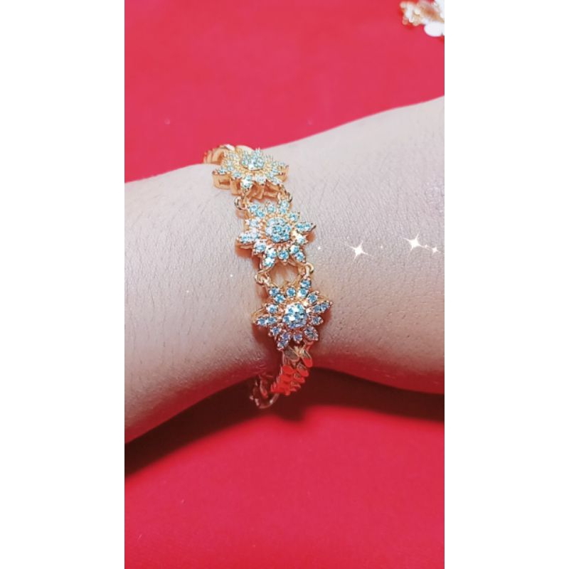 gelang matahari mata zircon lapis emas 24k