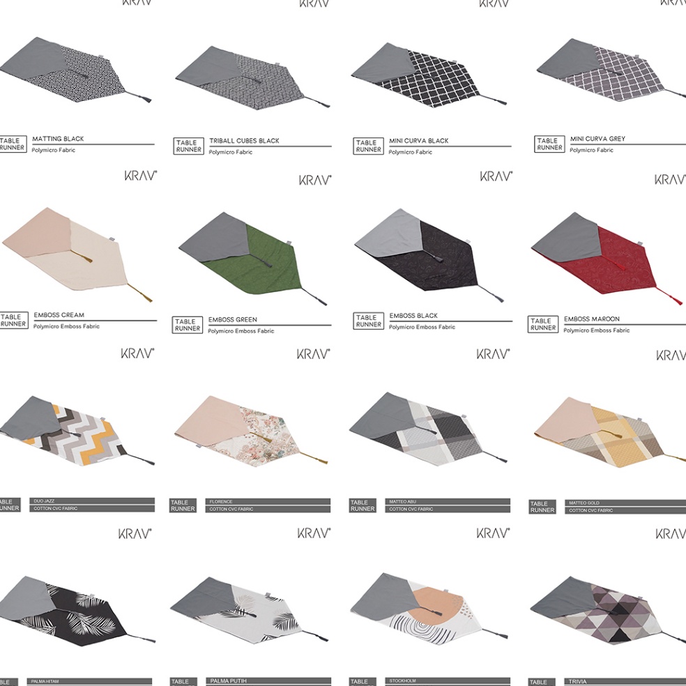 ART N89S Taplak Meja Table Runner Ruang Tamu Minimalis Makan Cantik Mewah Kain Aeshtetic Bundar Oval