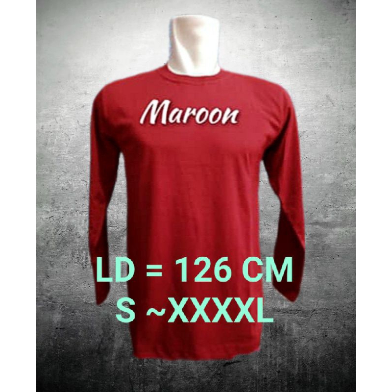 KAOS POLOS LENGAN PANJANG DEWASA JUMBO BIGSIZE BAHAN KNITTO 30S