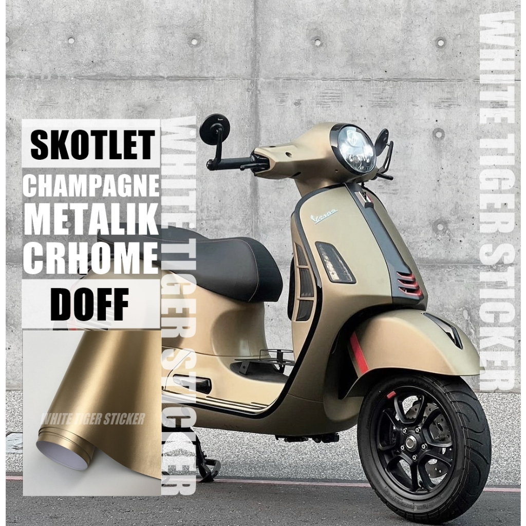 SKOTLET STIKER MOTOR CAMPAGNE METALIK DOFF SKOTLET GOLD DOFF SKOTLET EMAS METALIK DOF STIKER MOTOR R
