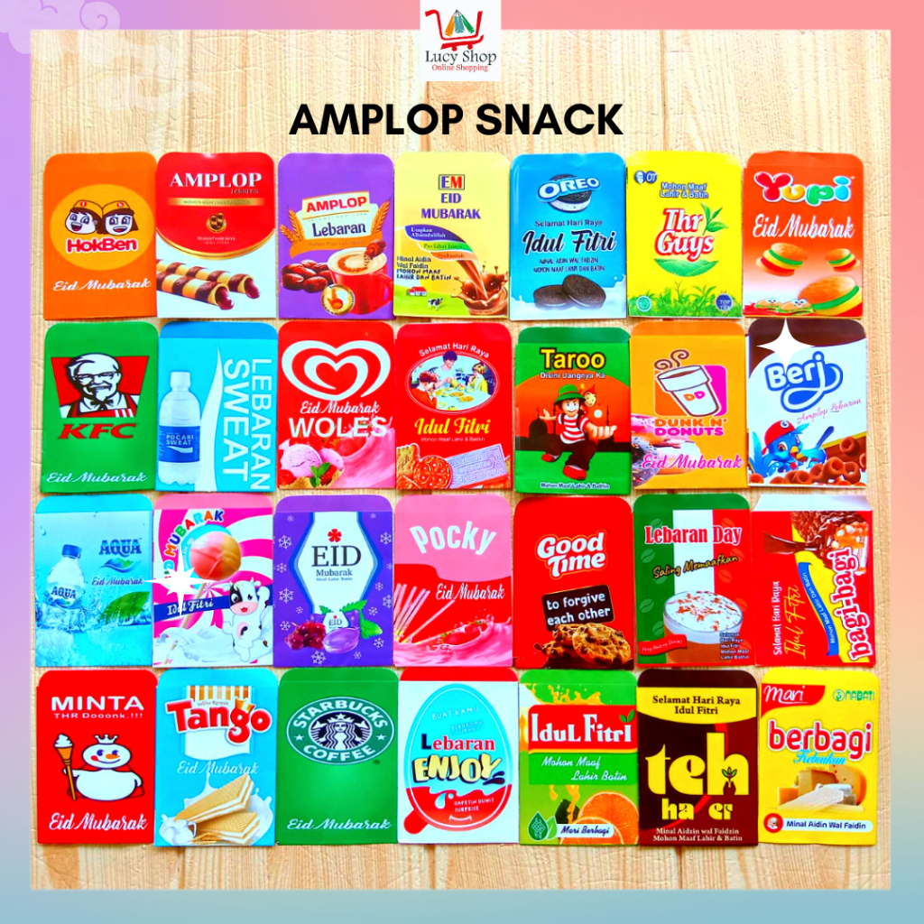 

Amplop Lebaran Idul Fitri Motif Snack 1 Pak Isi 10 Lembar
