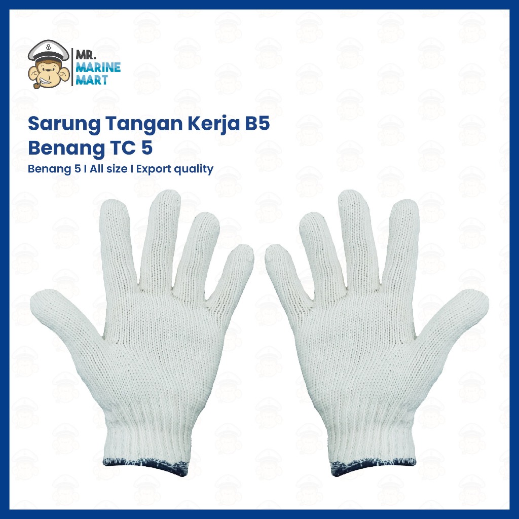 Sarung Tangan Benang 5 Sarung Tangan Tukang Glove 5 Benang