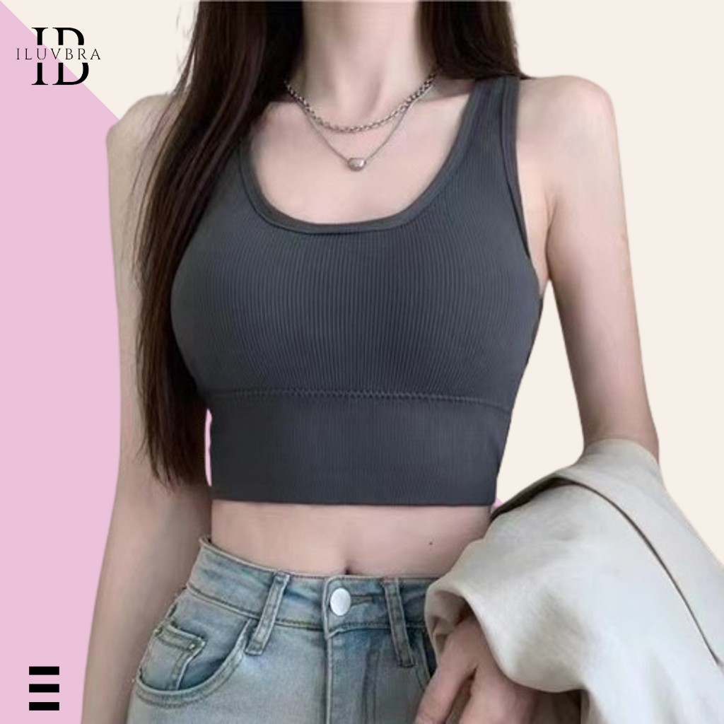 •ILUVBRA•BR1010 BH BRA SPORT BRA BH OLAHRAGA FASHION WANITA TALI SILANG BELAKANG TANPA KAWAT