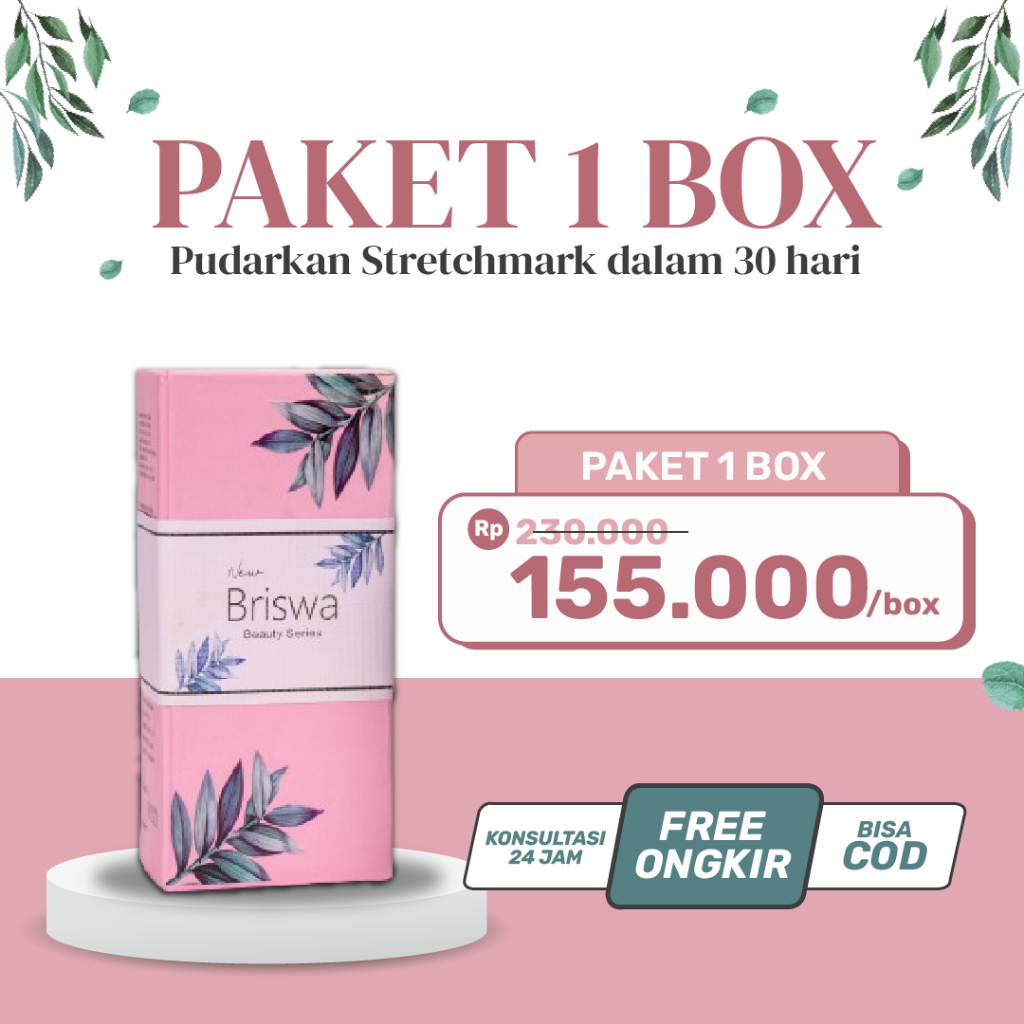 New Briswa Serum - Manfaat Alami Pudarkan Strechmark dan Lembabkan Kulit Kering