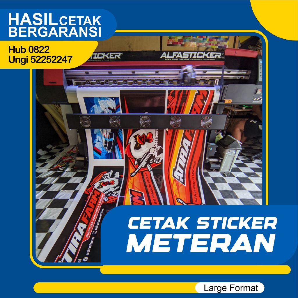 

Cetak sticker vinyl meteran Custom ukuran jumbo anti air