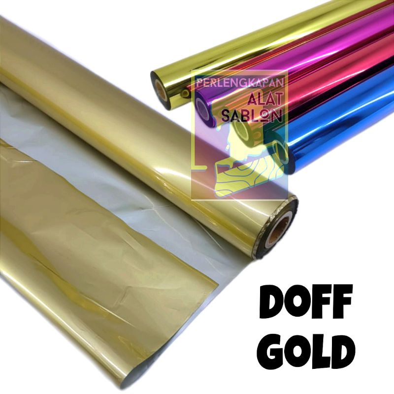 

PLASTIK KERTAS FOIL SABLON DOFF GOLD 64CMX5M