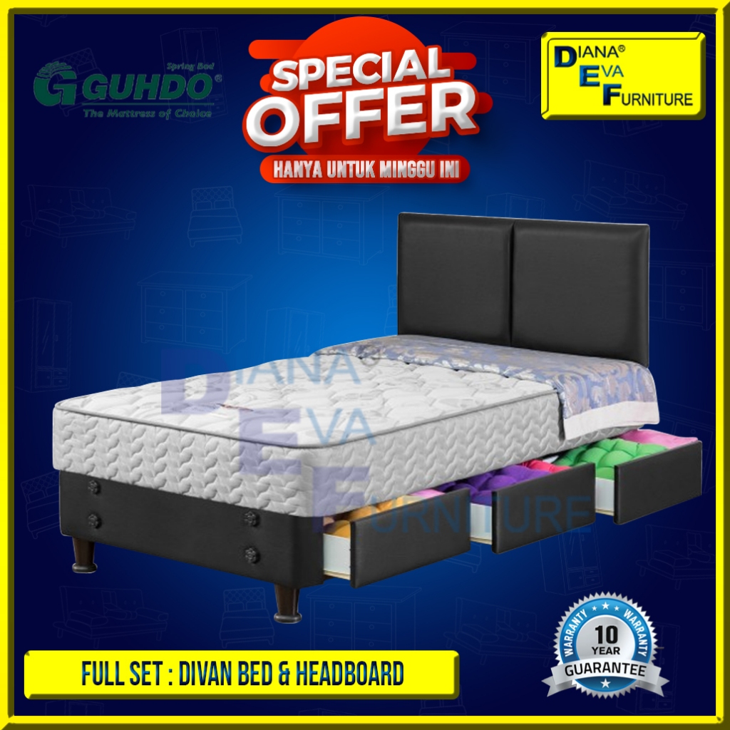 Guhdo New Prima Drawer Full Set Kasur Springbed