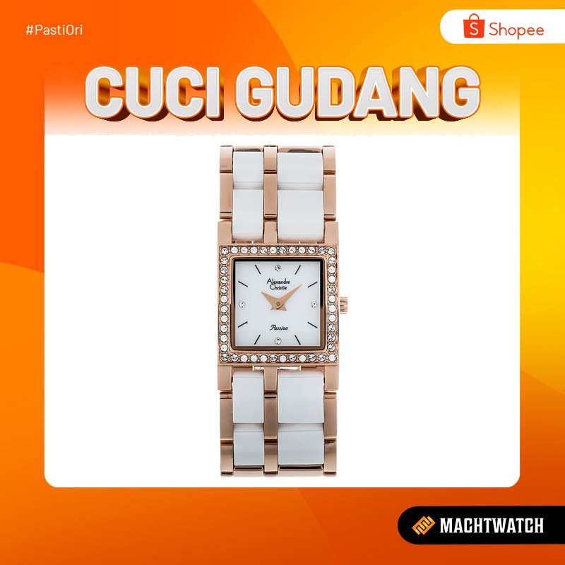 Promo Cuci Gudang Alexandre Christie Passion AC 2314 LH BRGSL White Dial Dual Tone Stainless Steel W