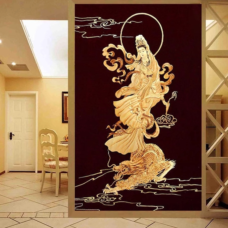 DIY Diamond Painting Full Buddha Emas Bodhisattva Guanyin 50x100 cm D137