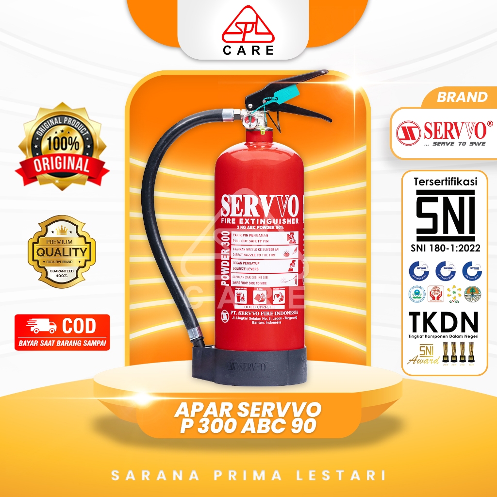 APAR SERVVO 3 KG RACUN API 90% SNI, 3KG ABC POWDER 90% (UL), APAR SNI - SERVVO