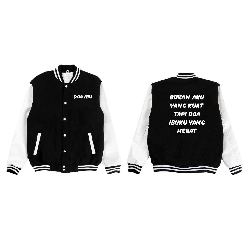 Sweater Varsity Fleece Doa ibu sablon depan belakang
