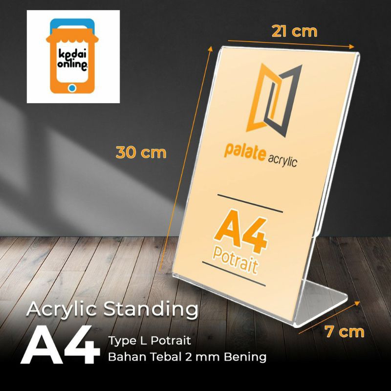

Display Brosur A4 model L/Tempat Brosur Akrilik