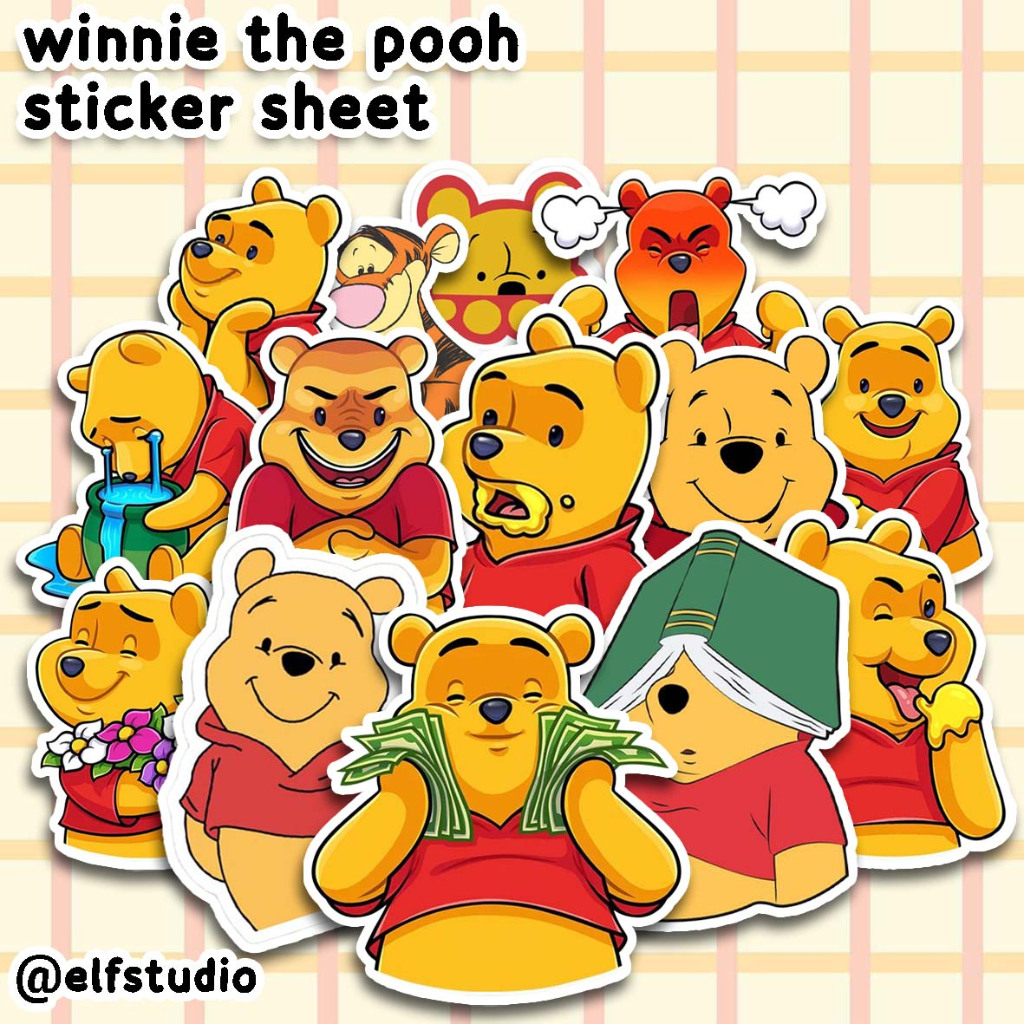 

Stiker Winnie The Pooh Sticker Animasi Beruang Kartun Planner DIY Scrapbook Journal Book Dekor Disney Buku Jurnal Lucu