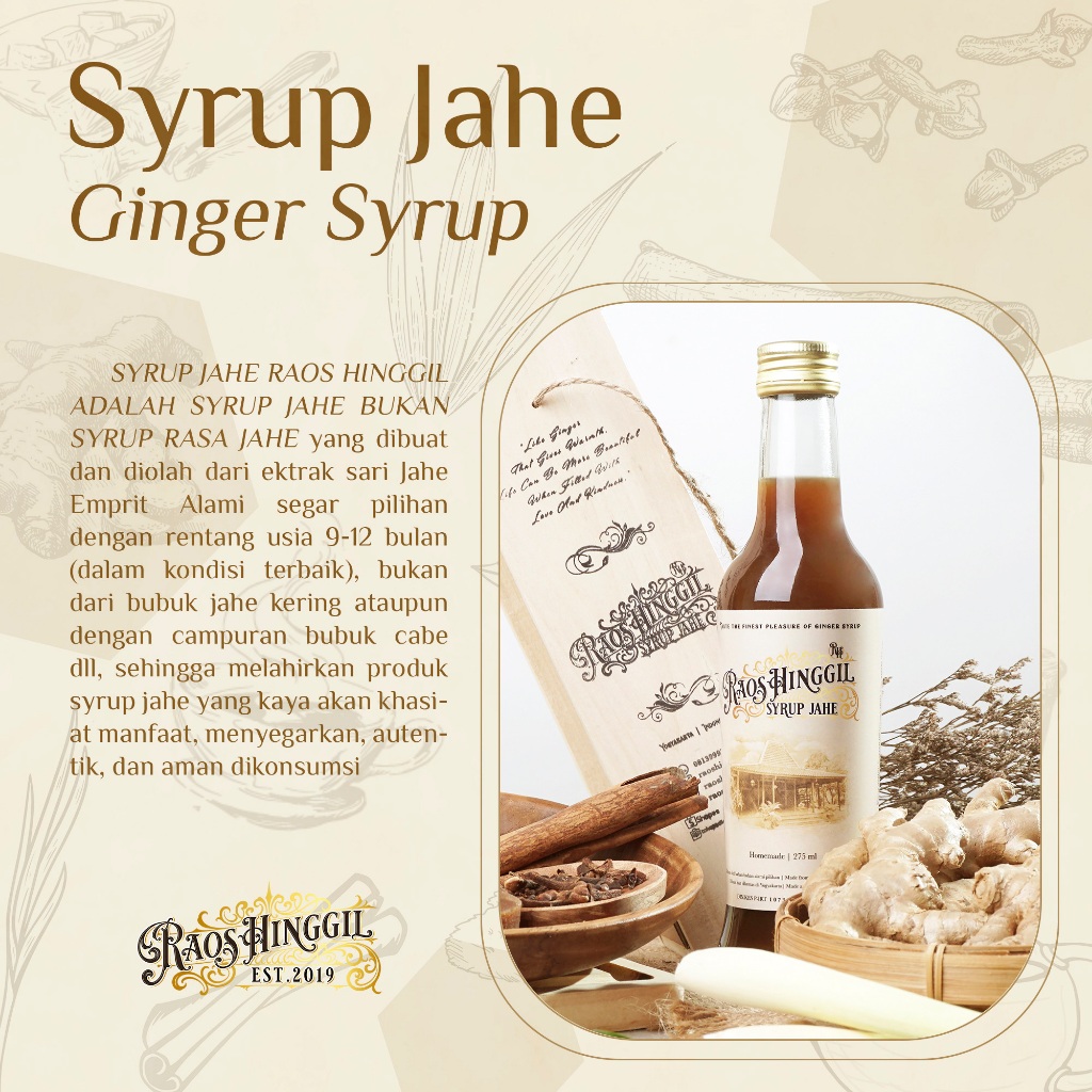 

Syrup Jahe Raos Hinggil | khas jogja | Berijin edar | sirup jahe | sari jahe | sirup jahe organik