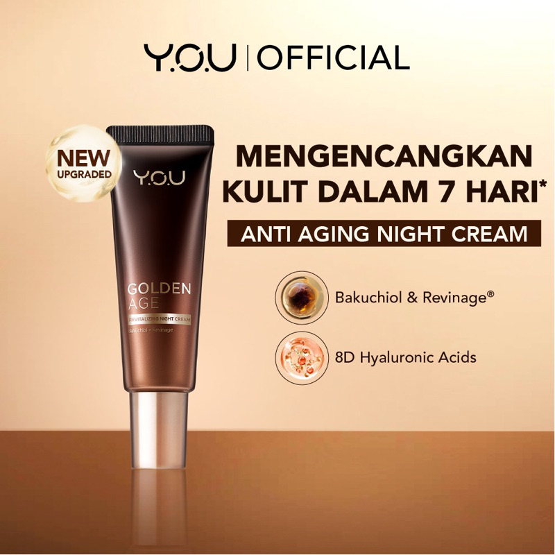 YOU Golden Age Illuminating Day Cream 18g | Night Cream | Anti-Aging | Cream Siang | Cream Malam | R