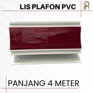 Lis Plafon PVC Coklat Tua Motif Kayu (Lis 19)