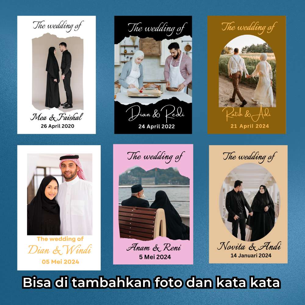 Kartu ucapan/Kartu souvenir/Kartu foto/Wedding card/Kartu ucapan pernikahan