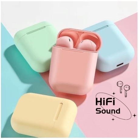 Earphone Bluetooth INPODS WIRELESS i12 MACARON EARPHONE