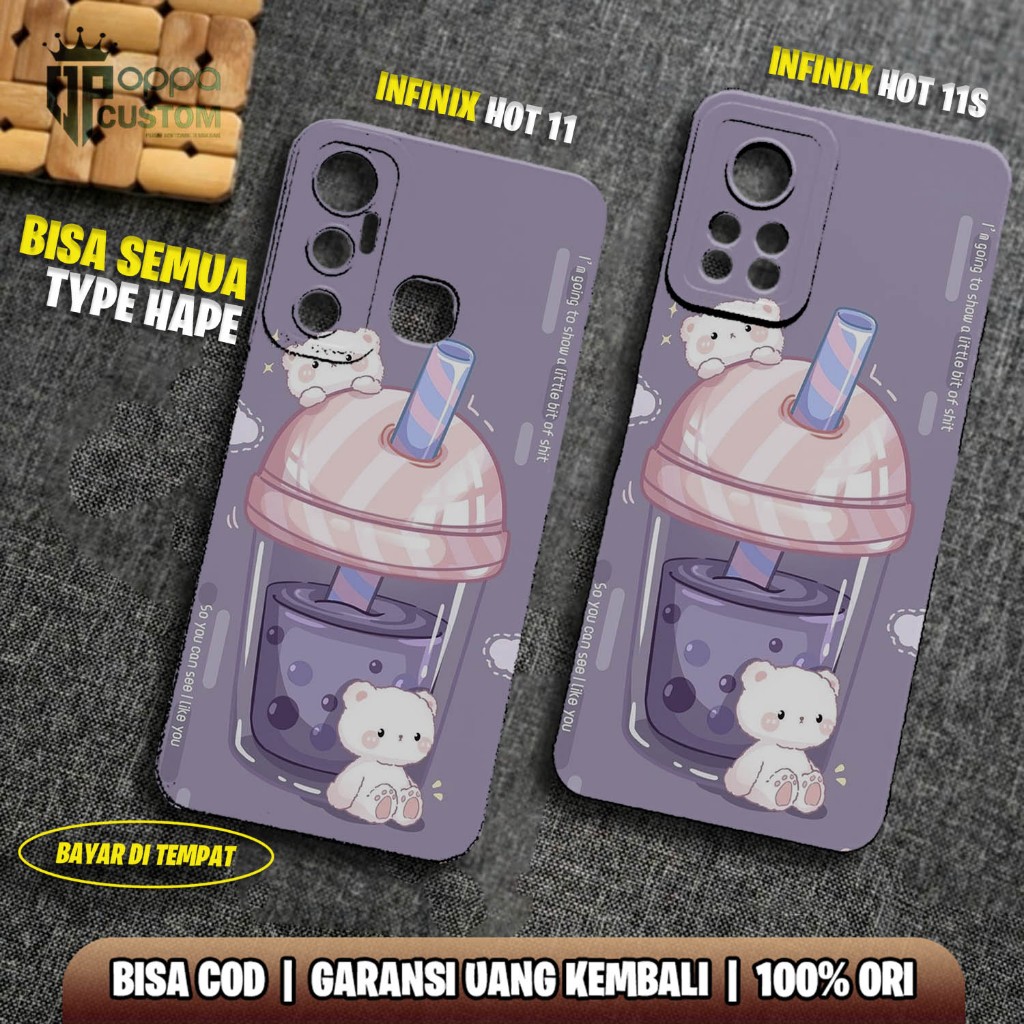 CASE INFINIX HOT 11 11S - CASING HOT 11 11S  - Motif  [ BOBA ] Case Hp Infinix hot 11 - Infinix hot 
