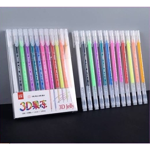 

3D jelly pen 12 warna