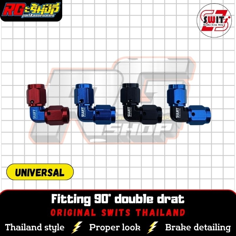 fitting nepel sambungan selang rem original swits thailand siku 90 derajat universal