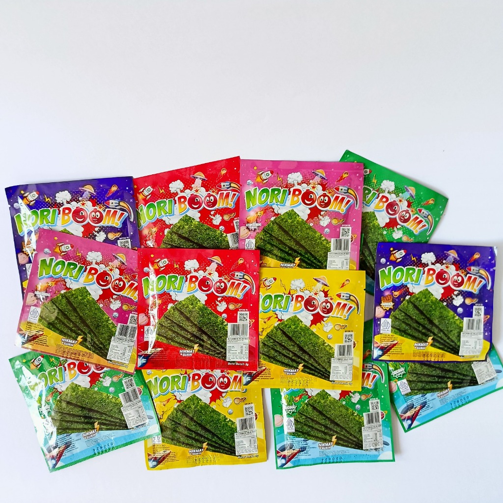 

(1 BOX) NORI BOOM SNACK RUMPUT LAUT | SACHET (1box 12pcs)