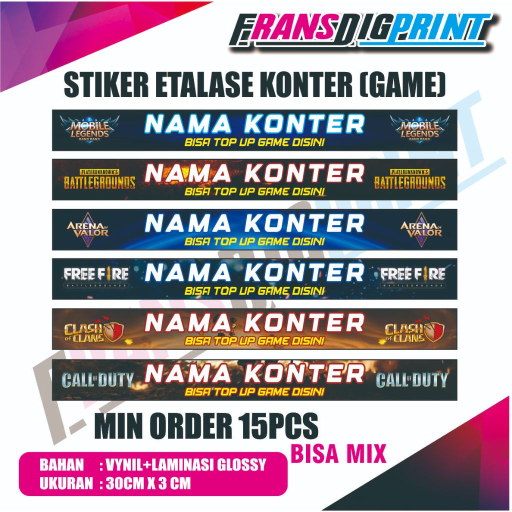 

stiker etalase konter , stiker konter , stiker etalase konter game