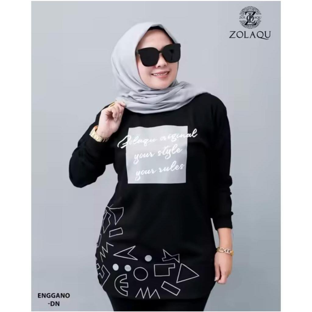 KAOS SEMI TUNIK LENGAN PANJANG KAOS OVAL BAJU WANITA LENGAN PANJANG COD