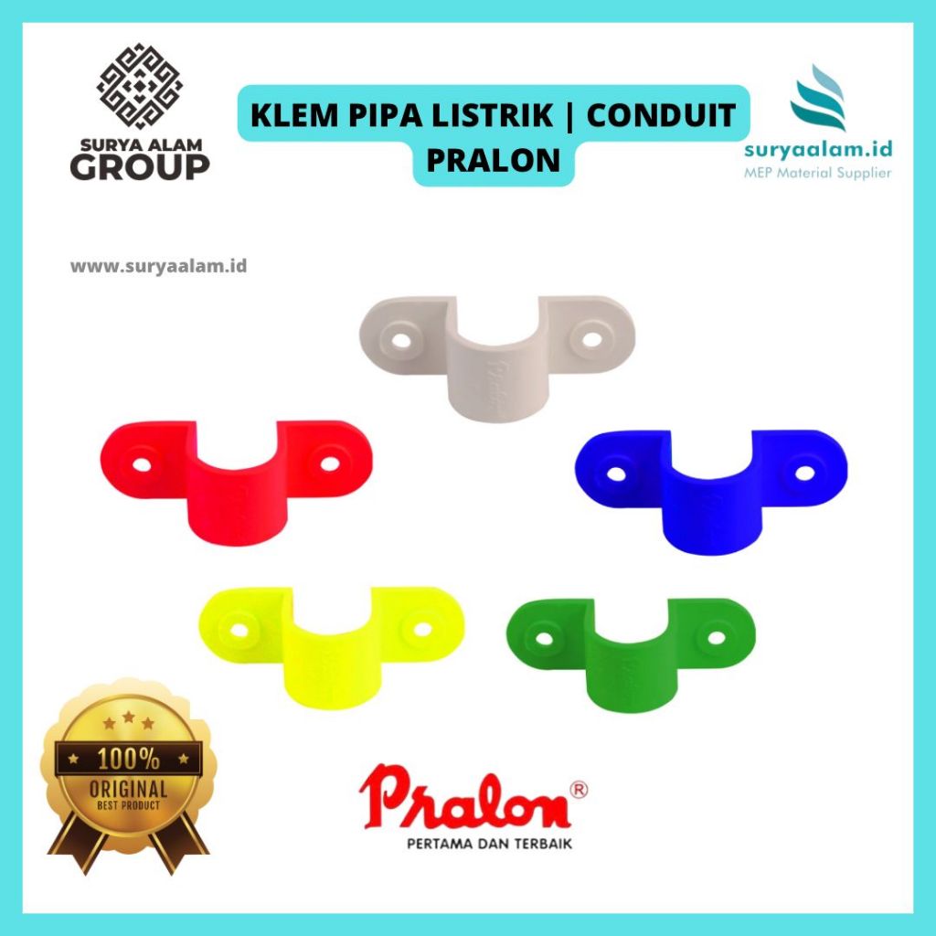 KLEM CONDUIT 20 MM  | SADDLE CLIP PIPA LISTRIK 20 MM PRALON | CLAMP PIPA HIC