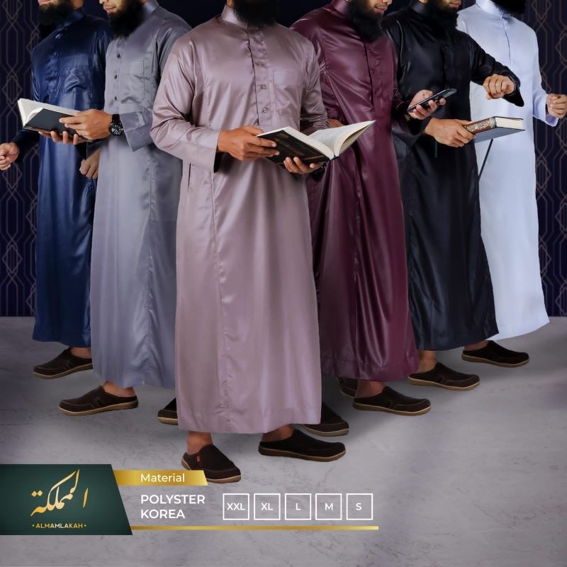 JUBAH ALMAMLAKAH POLYSTER | JUBAH HARAMAIN | GAMIS PRIA | JUBAH PRIA