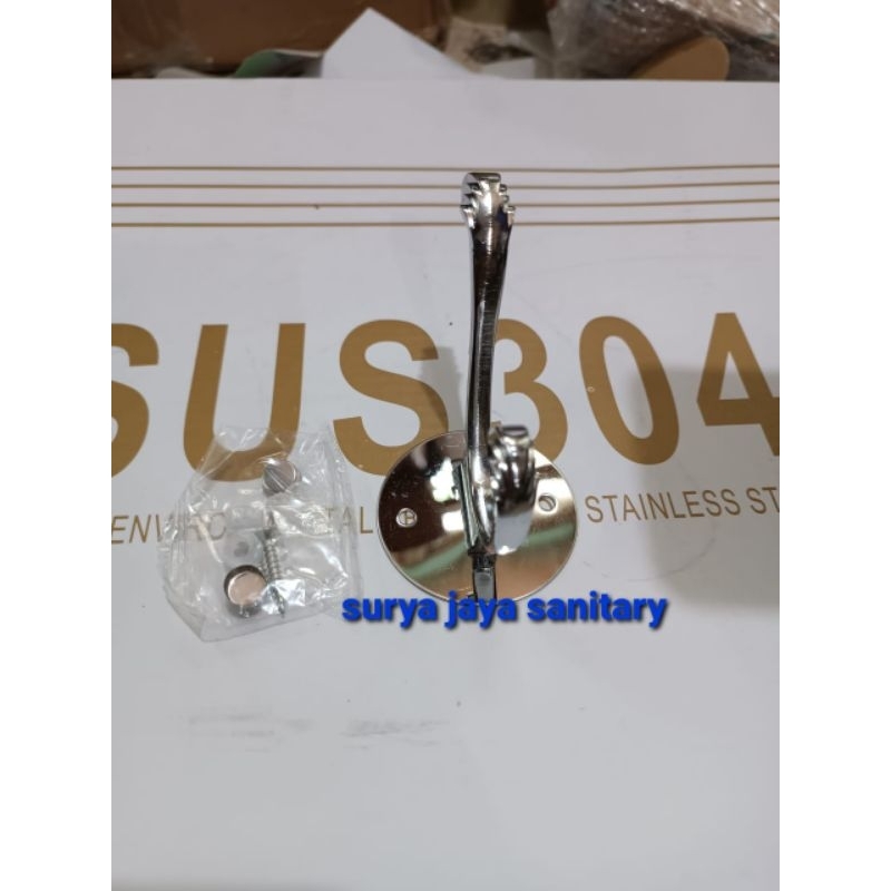 Single hook stainless / gantungan baju single